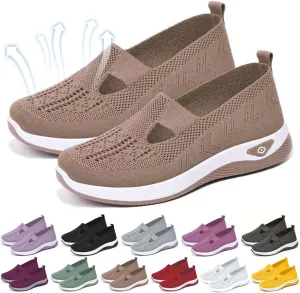Yilia Orthopedic Shoes for Women, Wide Width Breathable Women Walking Comfortable Slip on Sneakers, Non Slip Food Service Lightweight Sneaker, Comfort Nurse Shoes Arch Support Sneakers