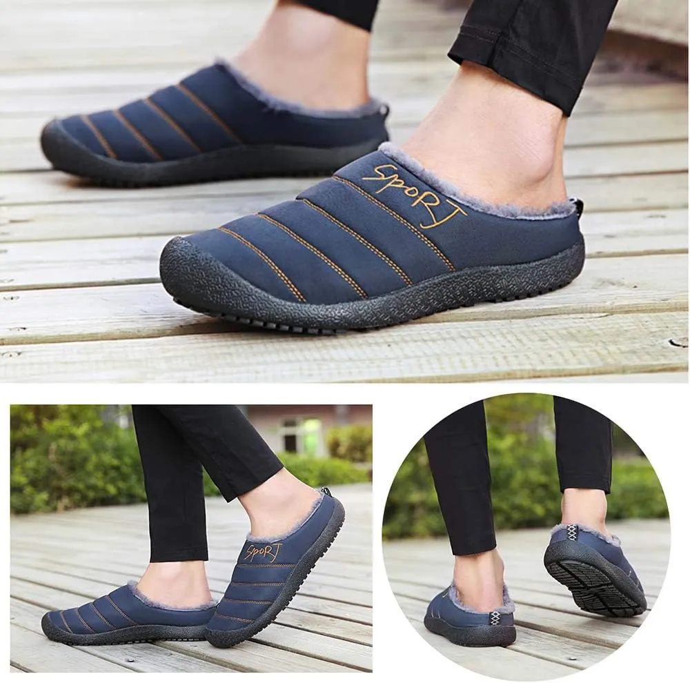 YUKTOPA Men's Women's Clogs House Slippers Waterproof Plush Lined Mules Slip-on Shoes for Winter
