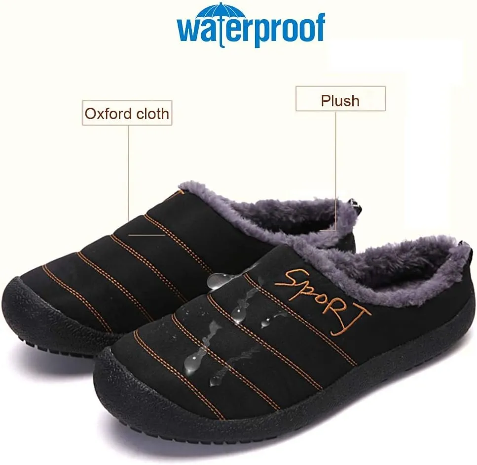 YUKTOPA Men's Women's Clogs House Slippers Waterproof Plush Lined Mules Slip-on Shoes for Winter