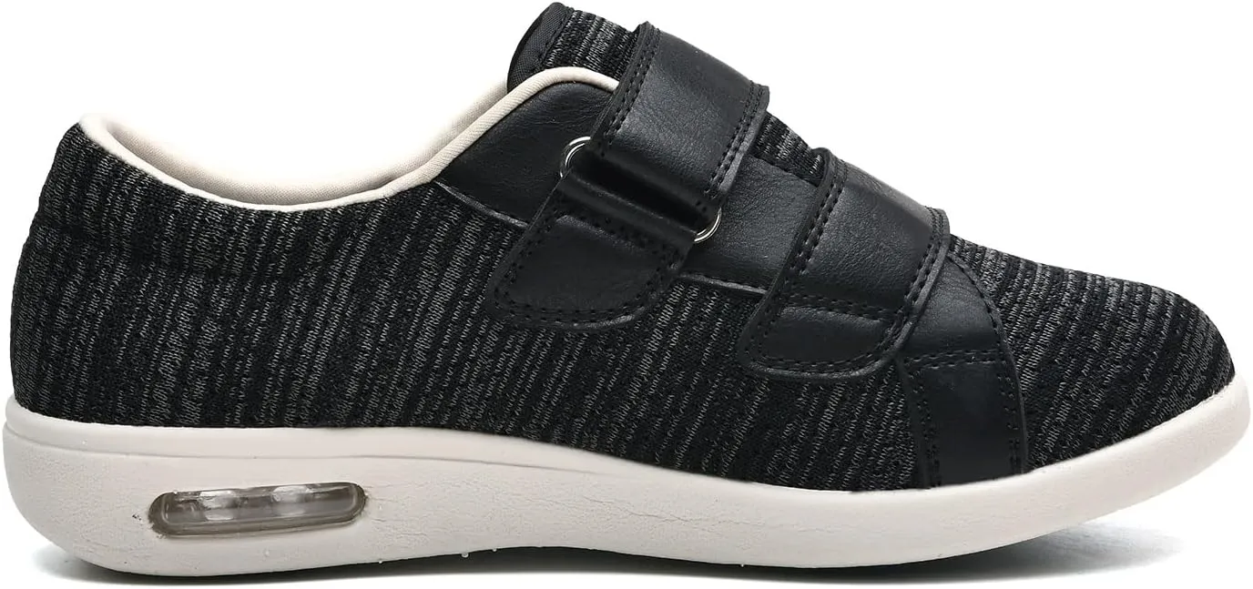 ZGDG Men's Diabetic Edema Shoes Wide Width Walking Shoes with Adjustable Closure Lightweight Non-Slip Sneaker for Swollen Feet Elderly Hammertoe Arthritis Bunions