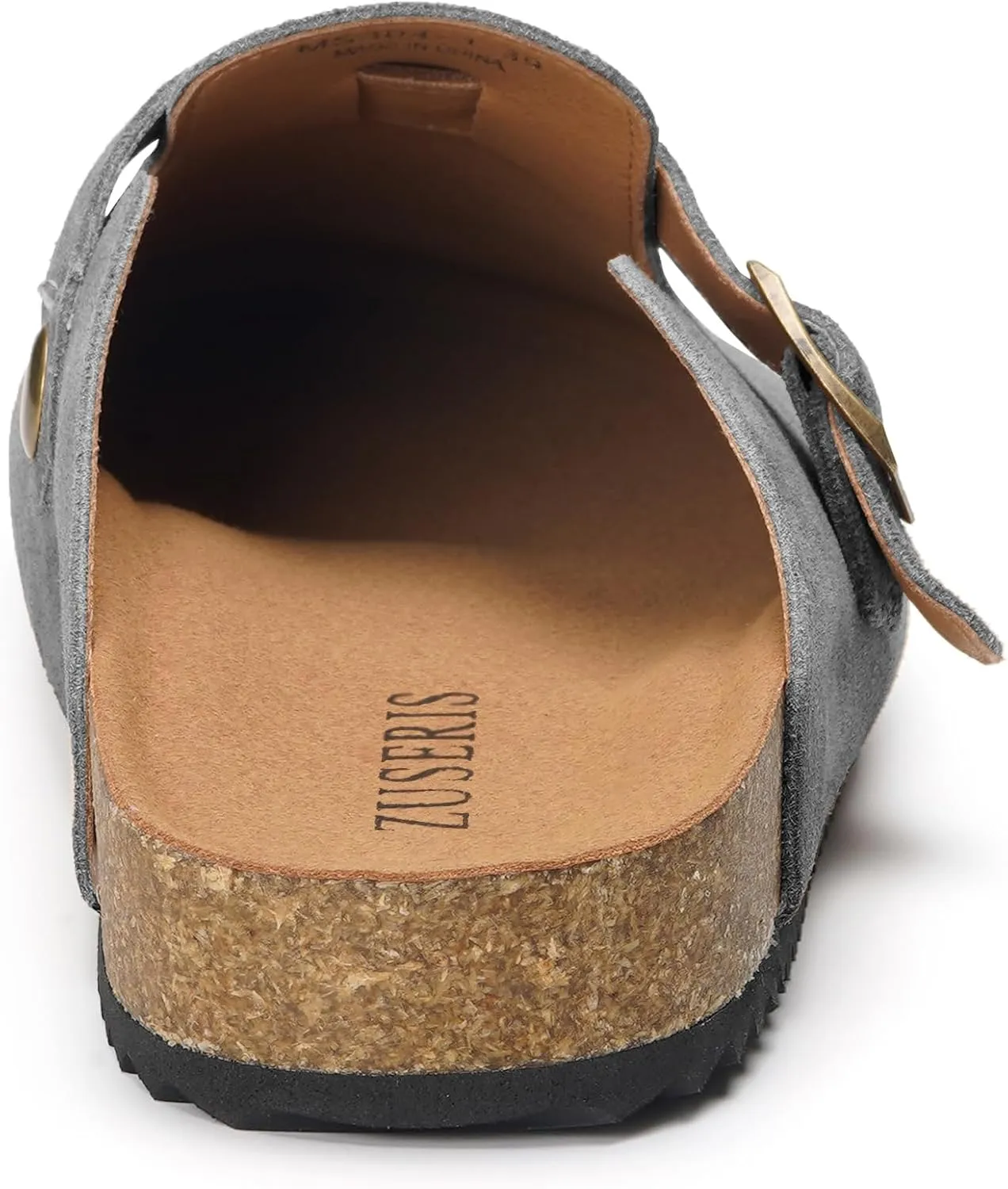 ZUSERIS Women's Men's Suede Clogs Leather Mules Cork Footbed Potato Shoes Comfort Slip on Sandals with Arch Support