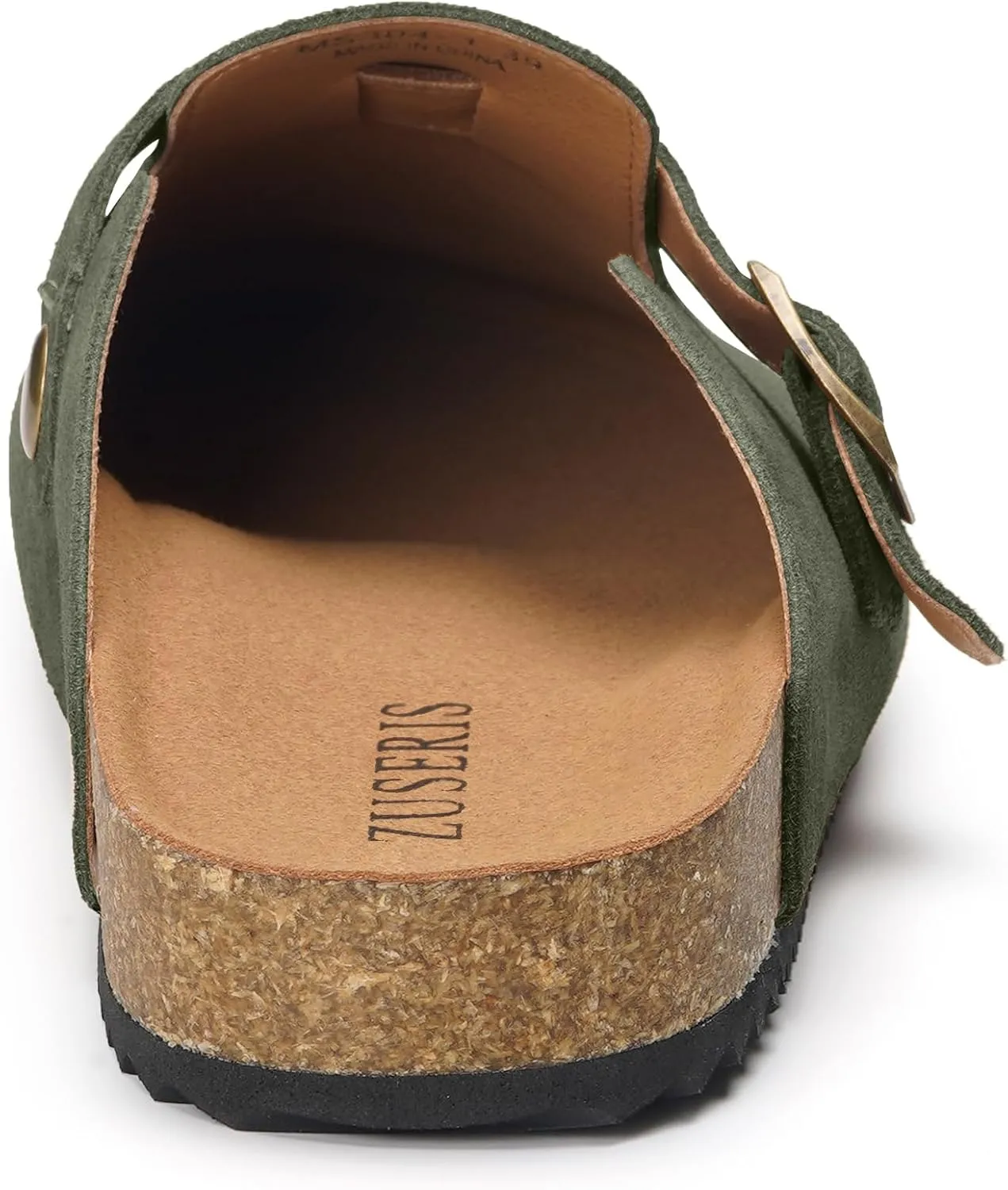 ZUSERIS Women's Men's Suede Clogs Leather Mules Cork Footbed Potato Shoes Comfort Slip on Sandals with Arch Support