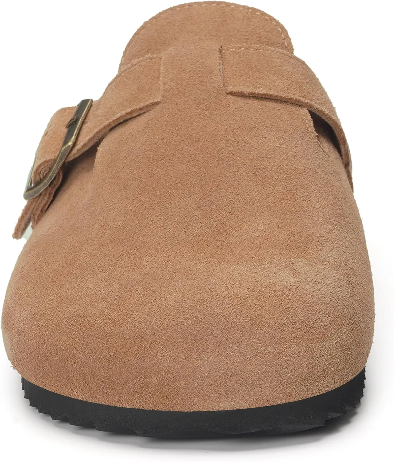 ZUSERIS Women's Men's Suede Clogs Leather Mules Cork Footbed Potato Shoes Comfort Slip on Sandals with Arch Support