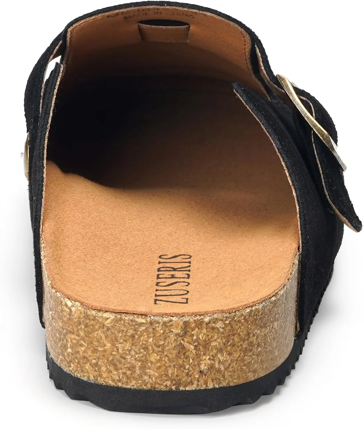 ZUSERIS Women's Men's Suede Clogs Leather Mules Cork Footbed Potato Shoes Comfort Slip on Sandals with Arch Support