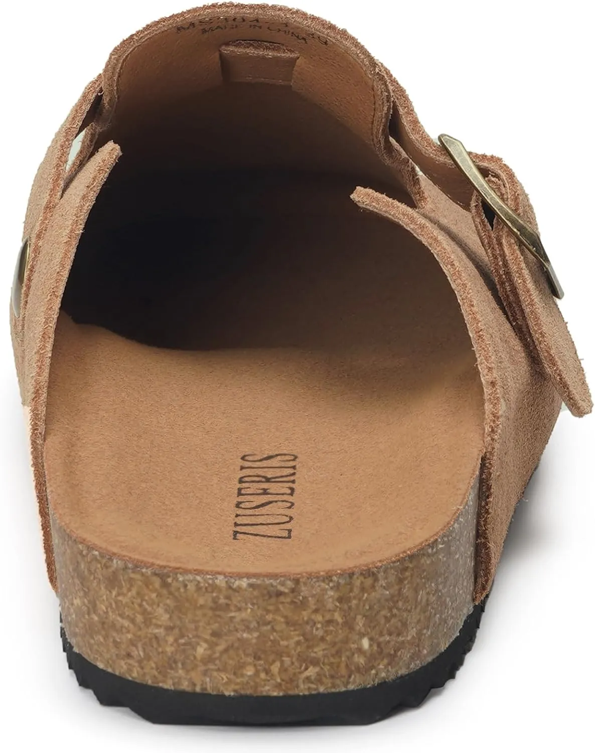ZUSERIS Women's Men's Suede Clogs Leather Mules Cork Footbed Potato Shoes Comfort Slip on Sandals with Arch Support