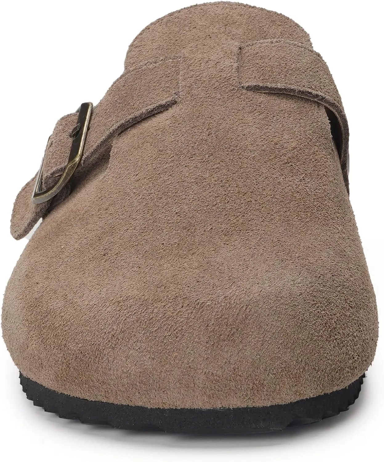 ZUSERIS Women's Men's Suede Clogs Leather Mules Cork Footbed Potato Shoes Comfort Slip on Sandals with Arch Support
