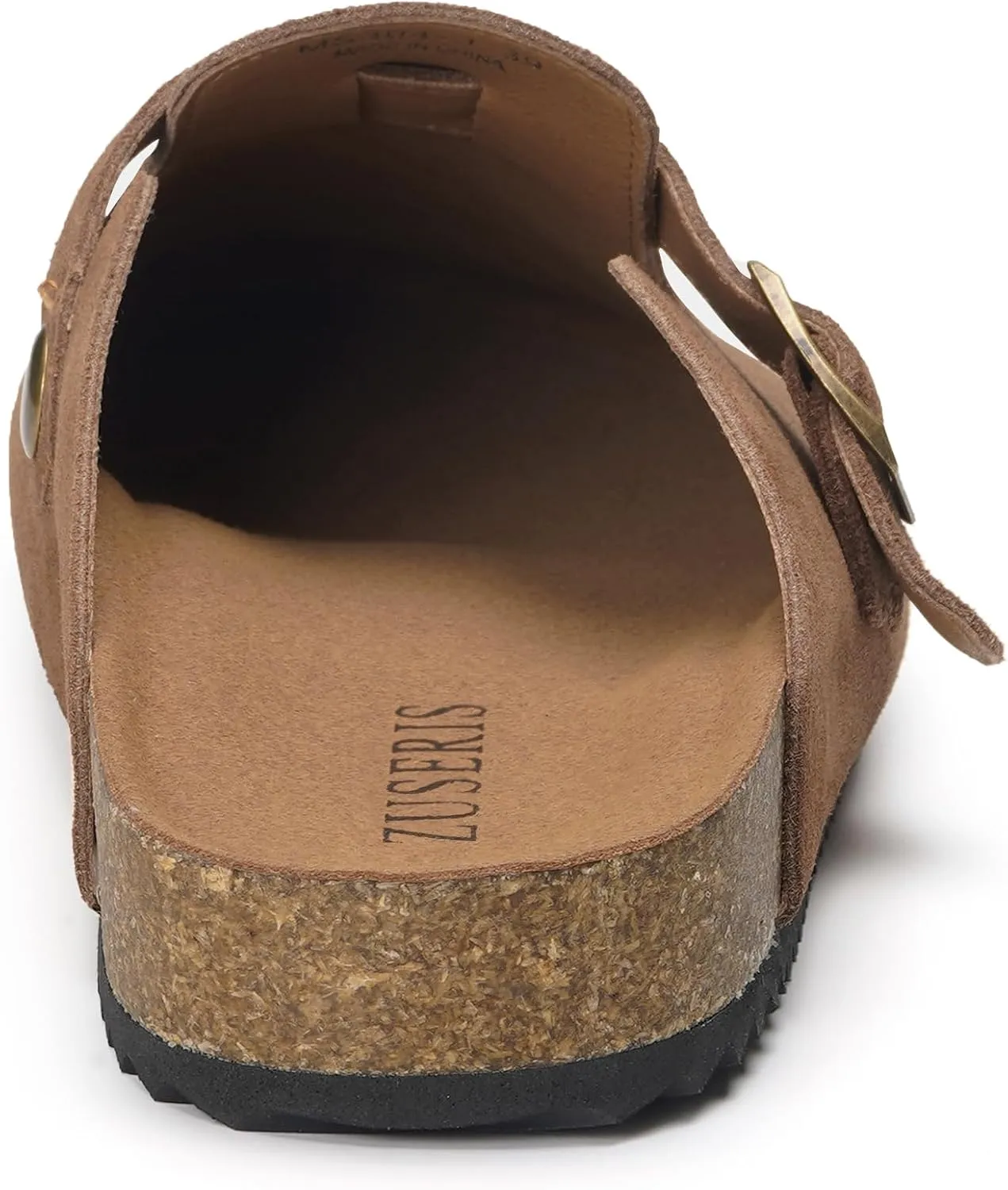 ZUSERIS Women's Men's Suede Clogs Leather Mules Cork Footbed Potato Shoes Comfort Slip on Sandals with Arch Support